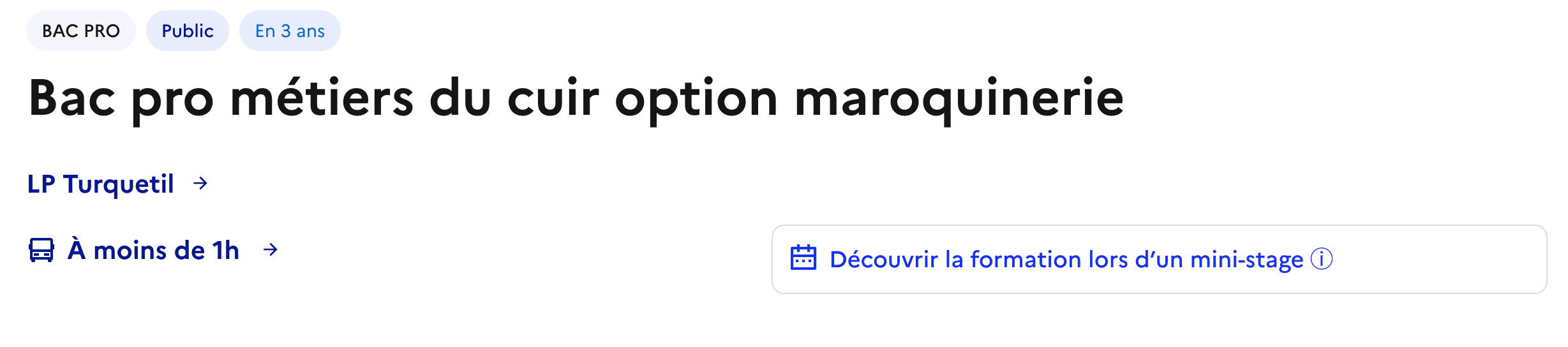 Partie haute de la page