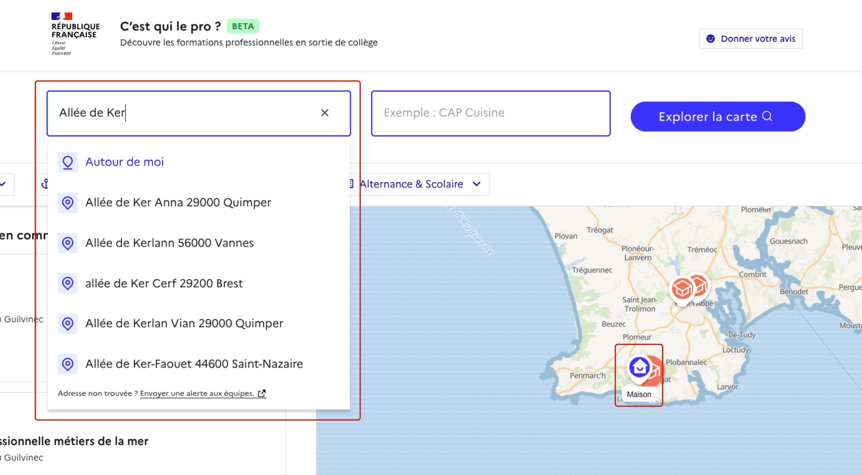 Recherche géographique